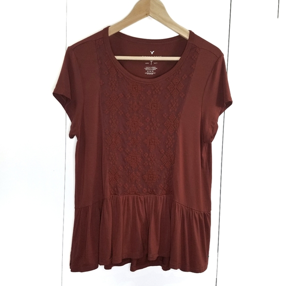 American Eagle Outfitters Tops - AEO Soft & Sexy Peplum Tee